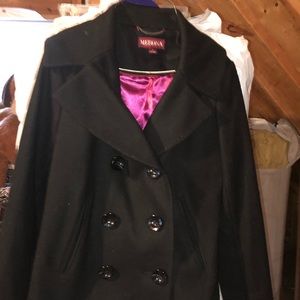 Black double breasted waist length jacket